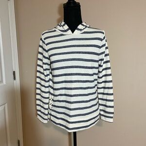Striped Hoodie with Side Ties